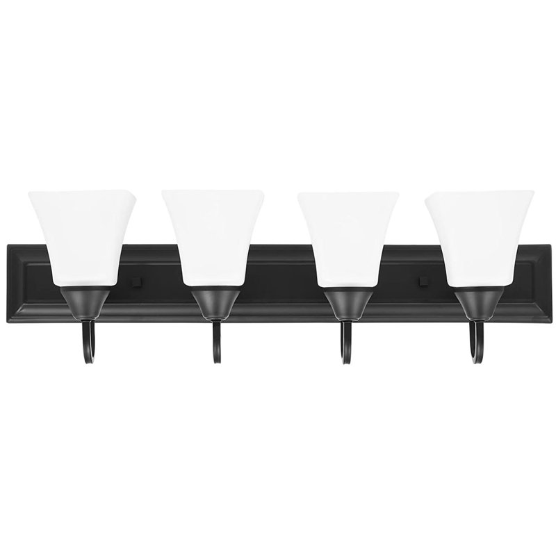 Éclairage de salle de bain 4 lumières à intensité variable noir