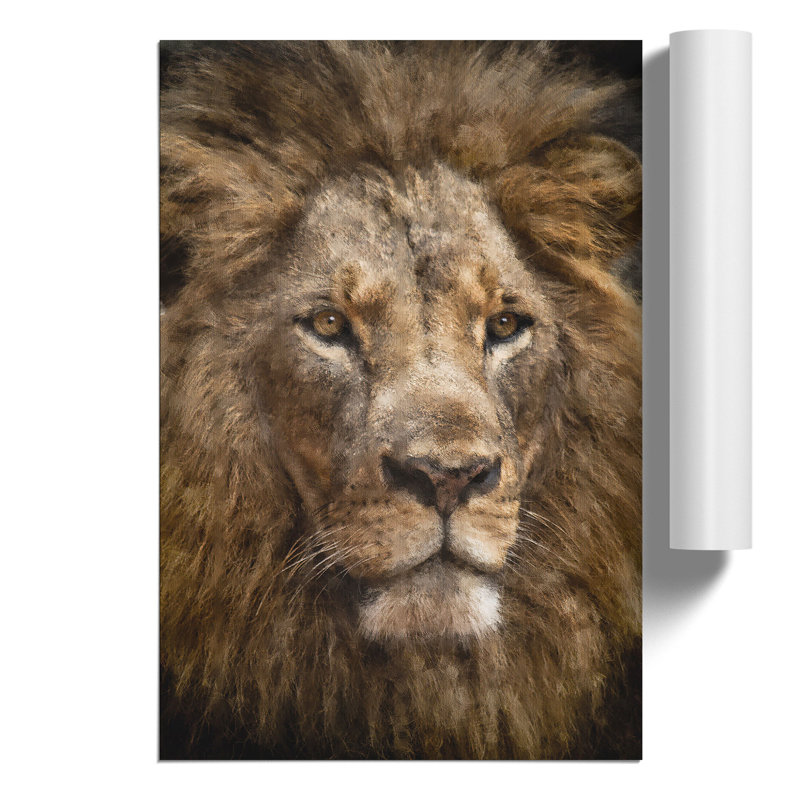 Face Of A Lion - No Frame Print, 59cm H x 42cm W x 0.1cm D