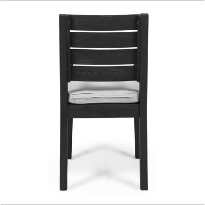 Outdoor Acacia Wood Armless Dining Chair With Cushions (Set Of 2)