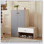 Banc et range-chaussures multifonctionnels, range-chaussures avec banc, tablettes réglables pour le couloir, le vestibule, blanc