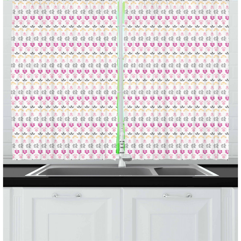 Floral Tailored Kitchen Curtain