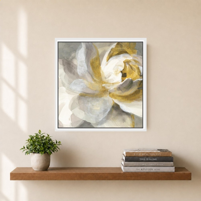 «Abstract Rose Gold» par Danhui Nai, impression sur toile, H 34 po x l 34 po, Blanc