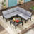 5 - Person Outdoor HIPS Patio Conversation Furniture Set, Black-1033320952