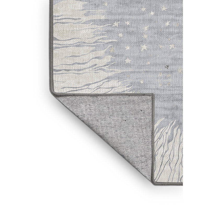 Tapis gris lavable à la machine, Carré 3 pi