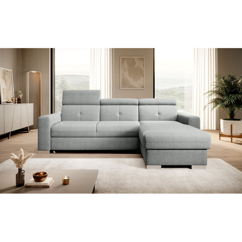 Koreon 3 Seater Sofa Bed, Grey 04VER, Right Hand Facing