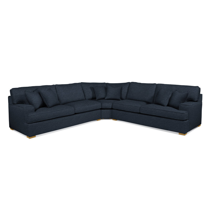 Sadie 3-Piece Upholstered Sectional, Honey Finish, Navy Crypton Performance; 0822-61