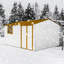Abri de jardin en métal 12 pi x 10 pi blanc et jaune avec fenêtre-119307025-119307024