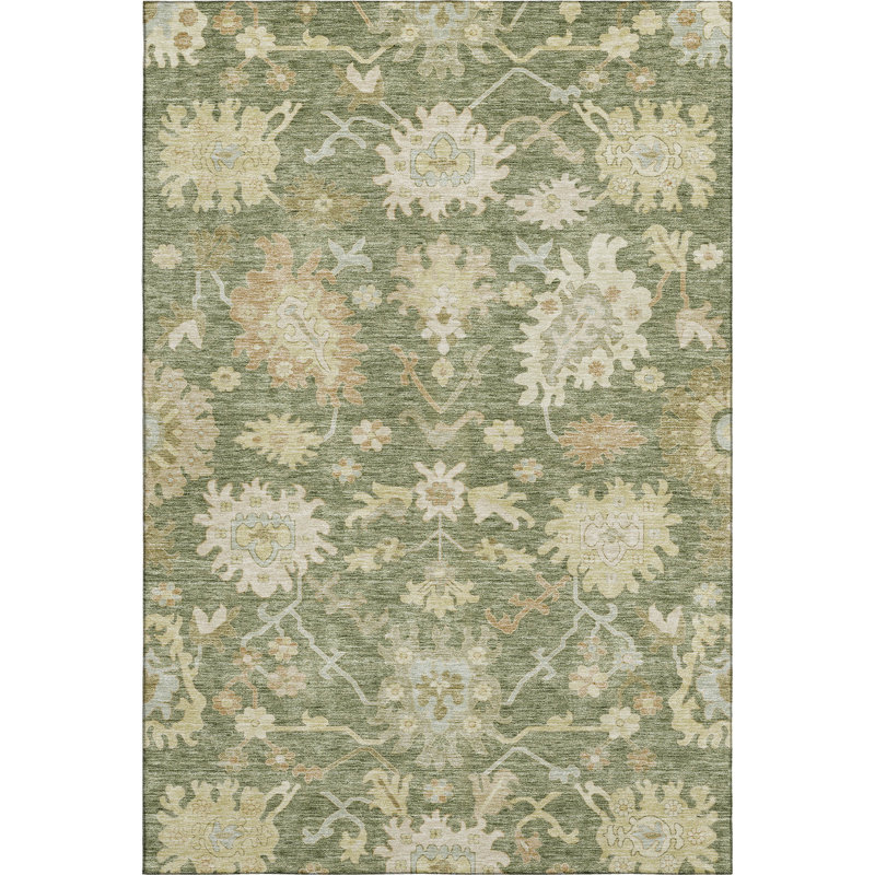 Premium Machine Washable Gurubaksh AMF1150 Global Rug, Rectangle 5 pi x 7 pi 6 po