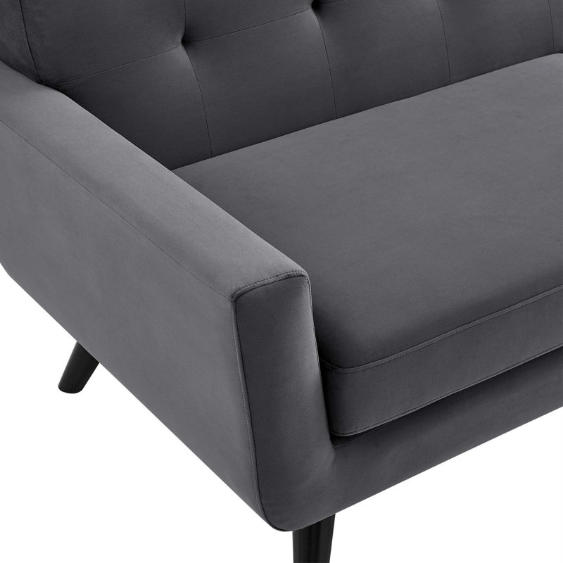 Engage Performance Velvet Armchair, Gray Velvet