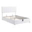 Lit plateforme double rembourré blanc avec rangement hydraulique. Structure robuste en contreplaqué, 12 lattes. Aucun sommier tapissier requis. Revêtement en lin fin. Capacité de 400 lb. Matelas L 78,3 po x l 57,4 po x H 45,5 po-1585614714-1585614717