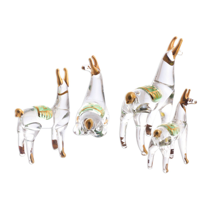 Figurine en verre family llama Hepatique