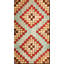 Tapis crocheté antique à motif d'art populaire