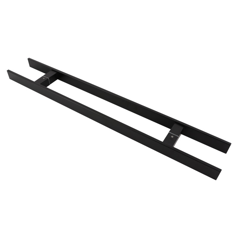 Poignée de porte à double face à tirer, poignée de porte en forme de H (1,57 (l)), Noir givré, 31.5"