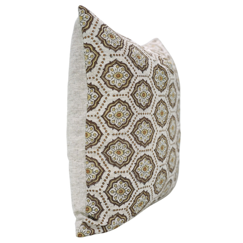 Housse de coussin fabriquée à la main par Fabcline, élégante décoration de maison et de salon - Charkha, H 12 po x l 20 po