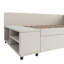 Lit plateforme simple tapissier en forme de L avec rangement et tiroirs-113432486