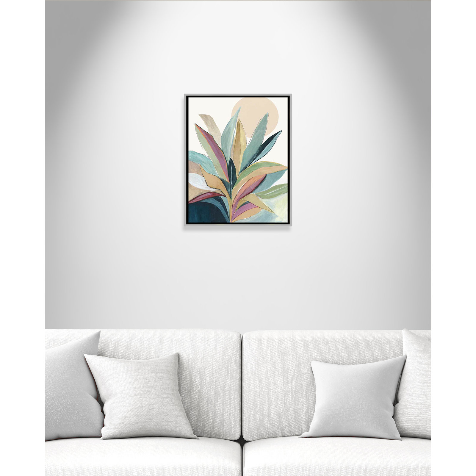 Sherbrooke Sunny Bright Leaves I by Asia Jensen Print, No Mat, 21.5" H x 17.5" W x 2" D, Silver Floater Framed