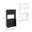 Armoire 95, quatre pieds, armoire à deux portes, trois tablettes - noir