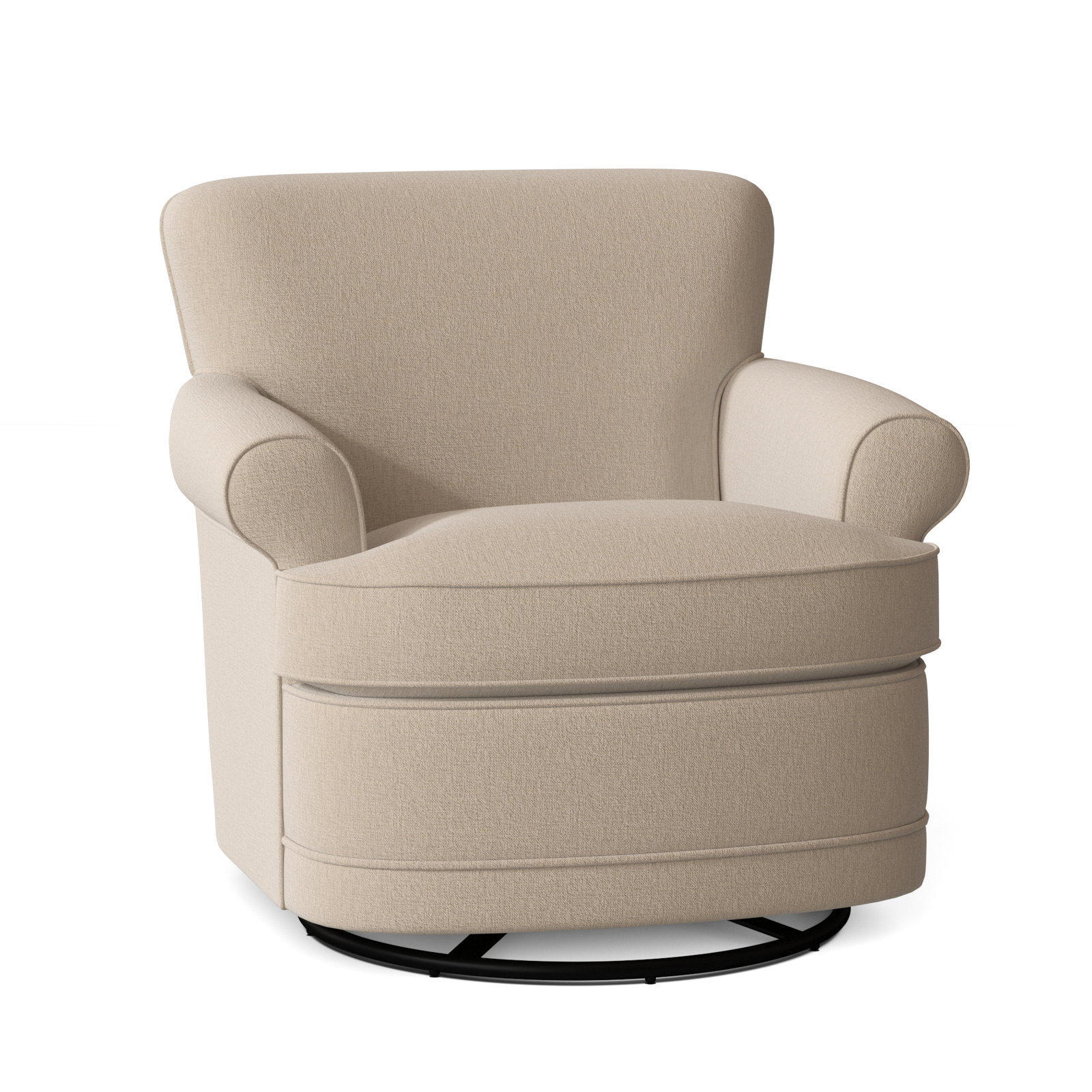 Maxton Upholstered Swivel Armchair, Eggshell Crypton Performance; 0884-93