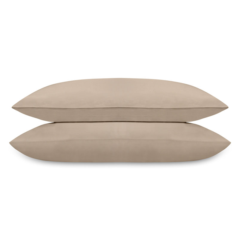 Ensemble de 2 taies d'oreiller en satin de coton biologique certifié Dela GOTS, 400 fils, coton doux à longues fibres