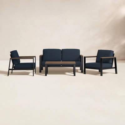 Townsend 4 Piece Sofa Seating Group with Sunbrella Cushions