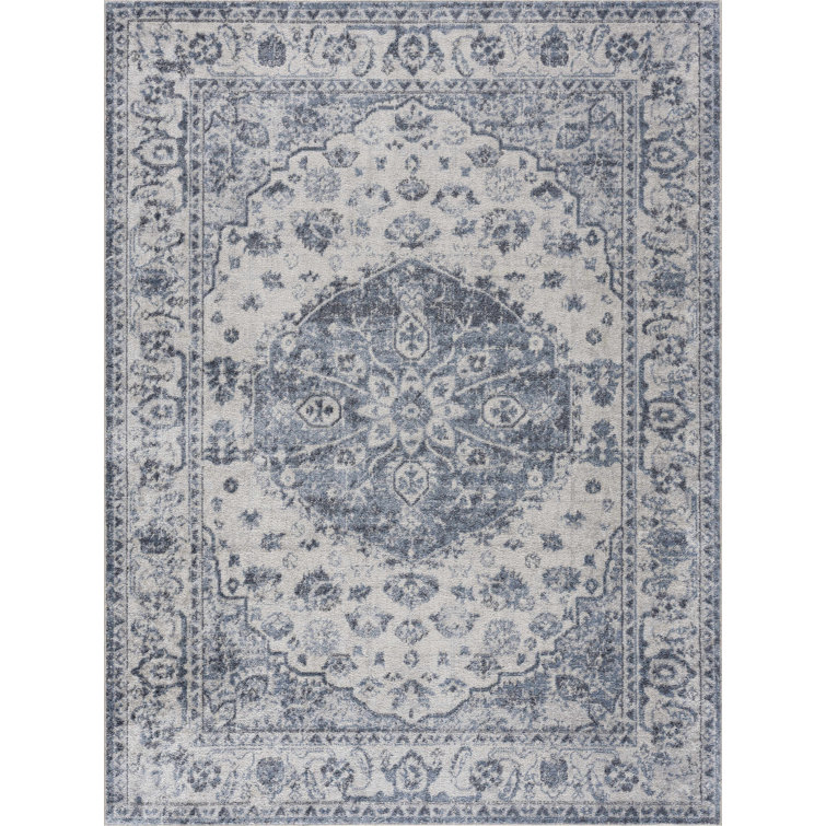 Tapis bleu / gris Oveda