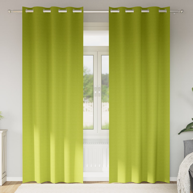 Tacorian Curtain Pair, Apple Green, 140cm Width x 225cm Drop
