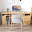 Bureau double caisson en bois massif avec 3 tiroirs Burlywood-2035248640