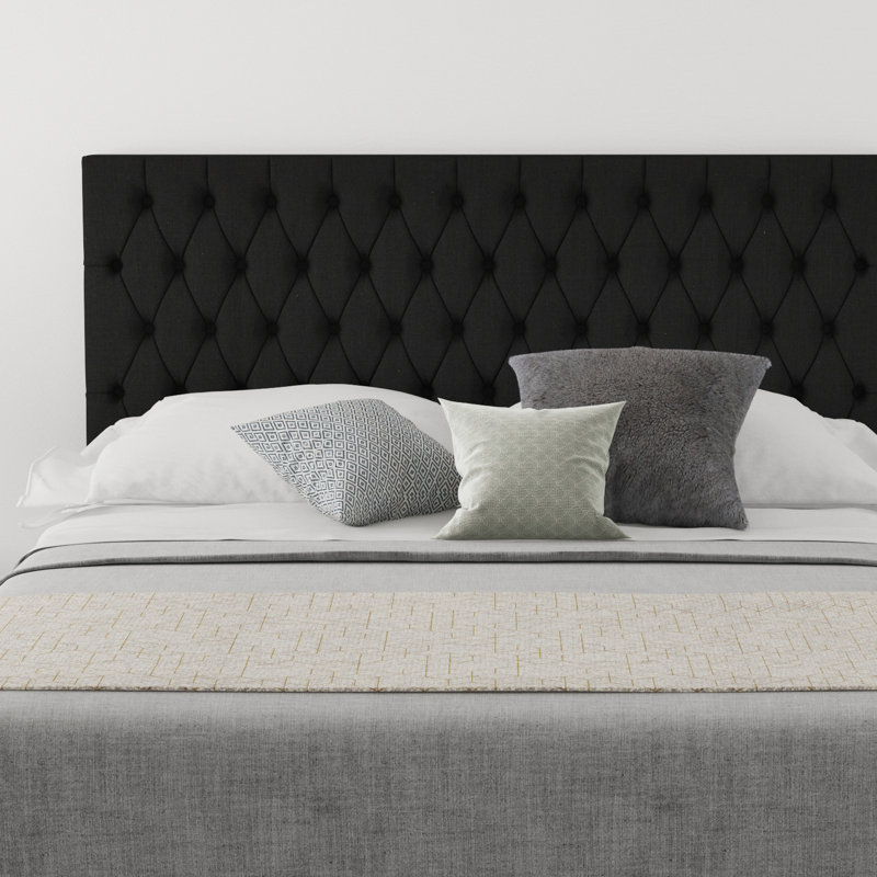 Upholstered Headboard, Kingsize (5'), Linen Ebony