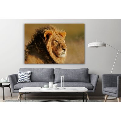 Big Male African Lion Interior Design, Room Decoration, Photo Gift, Lion Wall Art Painting Canvas Prints Home Decoration -  East Urban Home, 75223CA737F145119AE272DC7278BBC6
