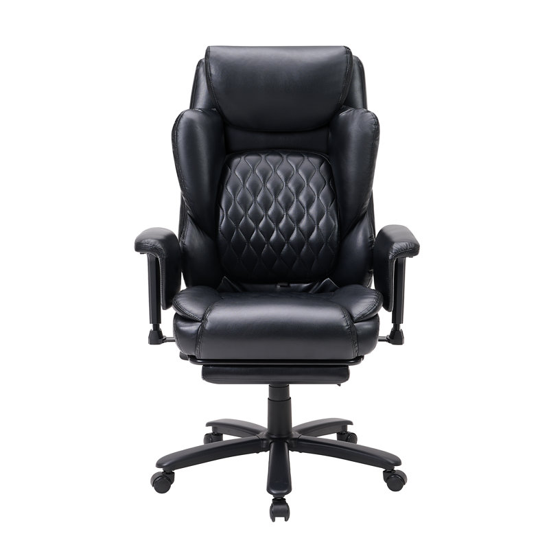 Minaya 500Lbs Big And Tall Office Chair With High Back, Heavy Duty Desk Chair with Foot Rest , Reclining Executive Office Chair With Adjustable Lumbar Support