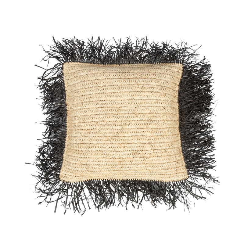 Square Cushion Cover, 60cm H x 60cm W x 10cm D, Natural