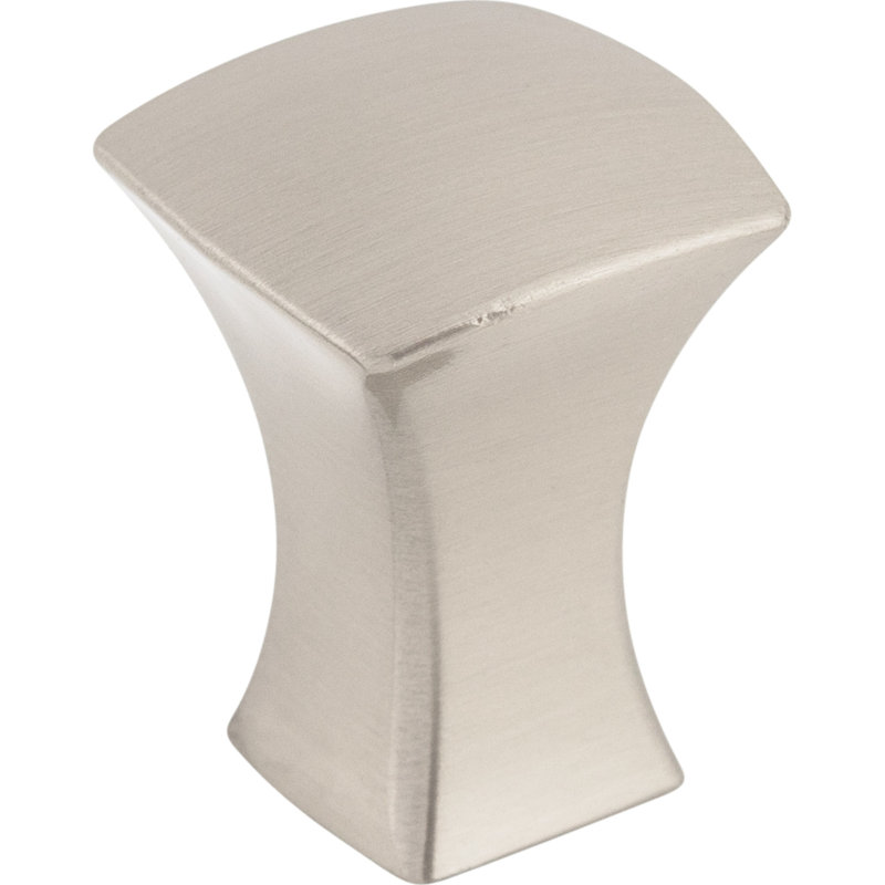 Glacier Square Knob, 3/4" Length, Brushed Satin Nickel