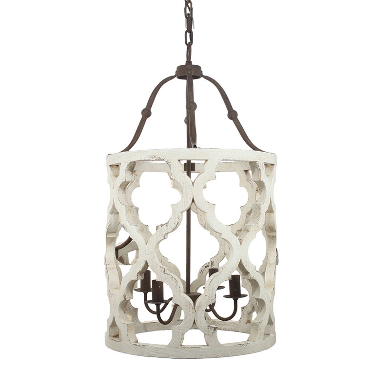 Lustre 4 lumières Jolette, bois