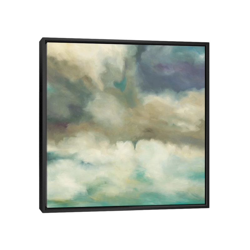 " Gathering Storm " by Liz Jardine, 18" H x 18" W x 1.5" D, Black Framed Canvas, No Mat