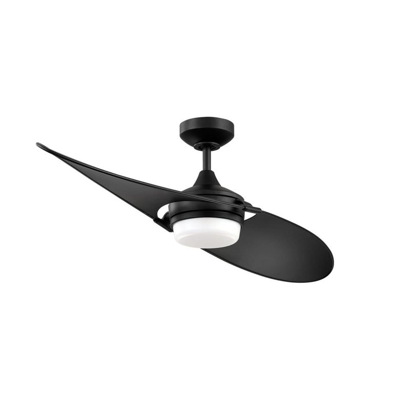 Magasiner les ventilateurs de plafond à DEL 52 TANGO - noir mat et pales en fibre de carbone, moteur à courant continu, télécommande