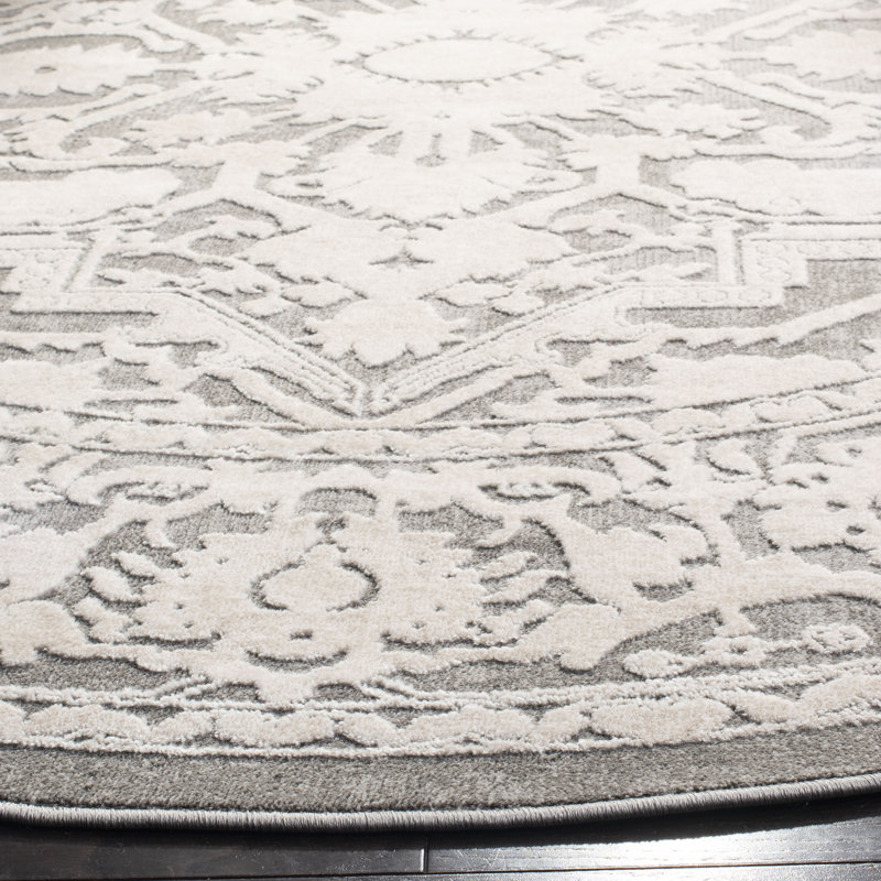 Tapis oriental gris foncé / crème Calidia, Rectangle 2 pi 3 po x 3 pi