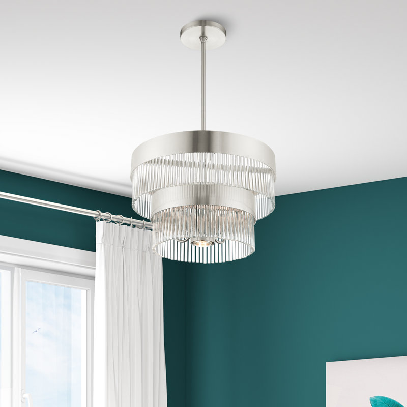 Bamey 5 - Light Drum Chandelier, Brushed Nickel, 20", 7