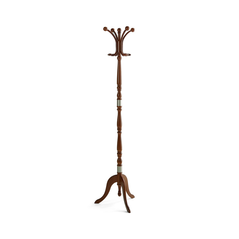 Schloss Freestanding 4 - Hook Coat Rack, Walnut