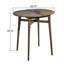 Table de bar d'extérieur en bois avec attrait rustique - plateau à lattes et structure de lattes de patio grises pour un salon contemporain