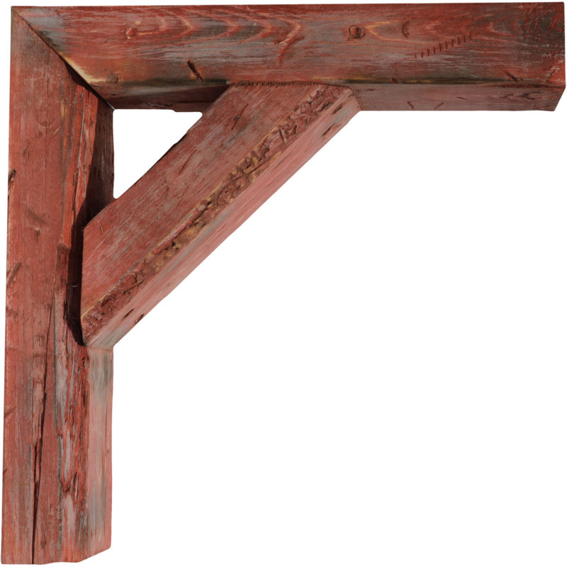 Support de style campagne rétro l 3 1/2 po x P 12 po x H 12 po, collection Barnwood Decor, rouge récupéré (paquet de 4)