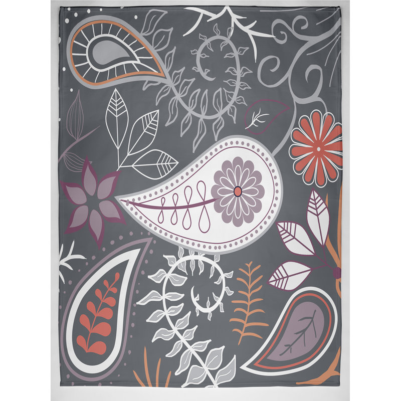 Perine Plain Weave / Muslin Throw Blanket, Grey