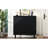 Contemporary Side Cabinet With Black Finish, Adjustable Shelves And Spacious Interior For Home Stylish Minimalist In Black, Organized Living Space-1796628889