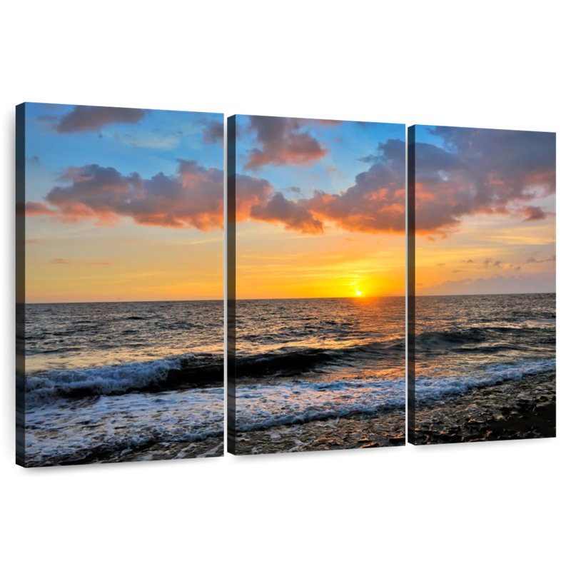 Gillard Tres Palmas Beach Sunset, 32" H x 50" W