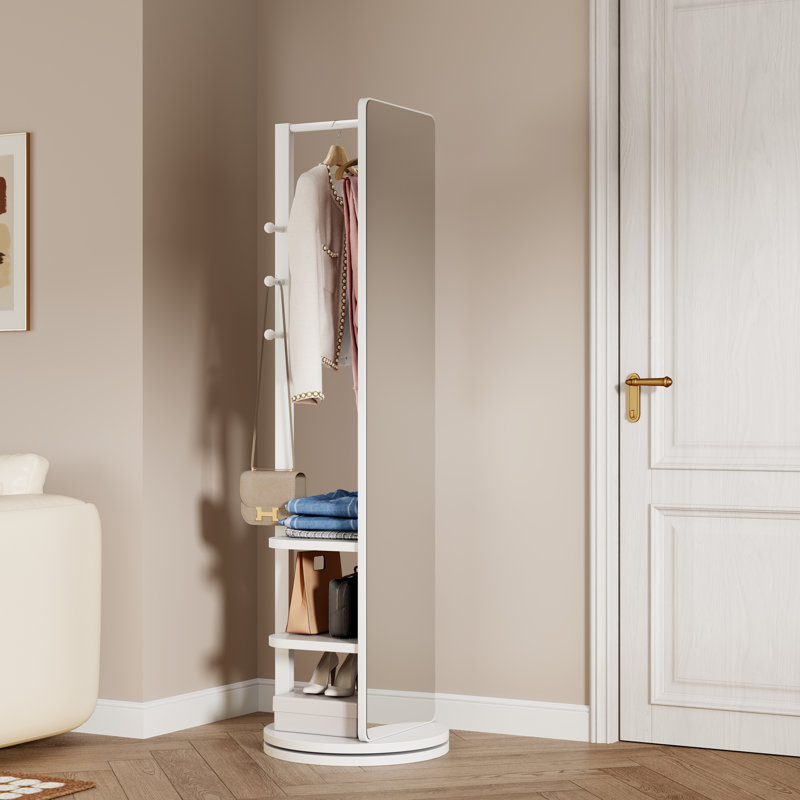 Miroir multifonctionnel pleine longueur, Blanc
