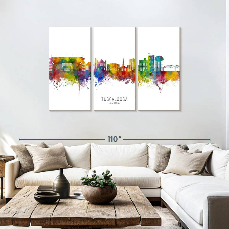 Tuscaloosa Alabama Skyline, 48" H x 74" W