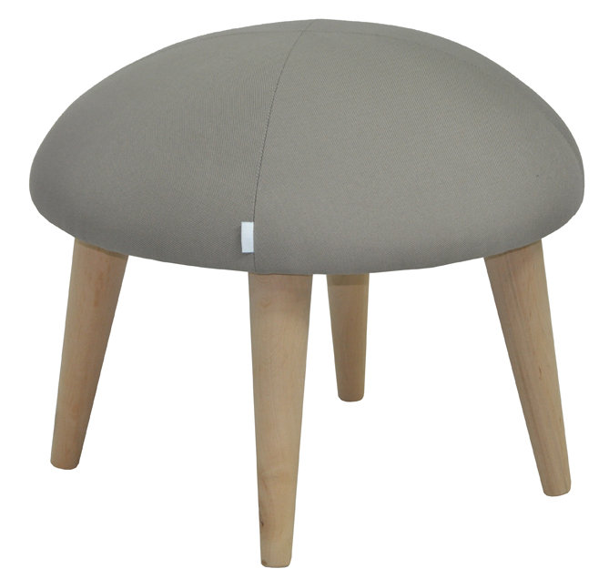 Solid + Manufactured Wood Accent Stool, Grey