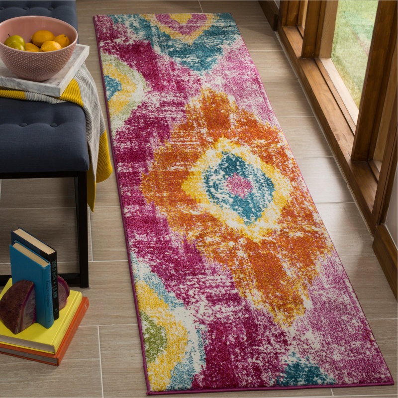 Greaney Watercolor Performance Ikat Rug, Runner 2'3" X 8'