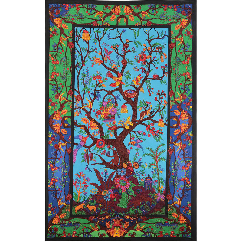 Tapisserie arbre de vie en coton 3d