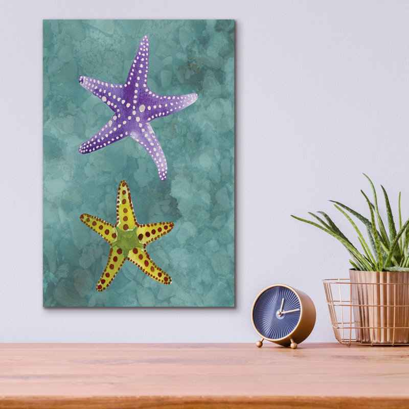 Art mural en verre épique «Twin Starfish 2» par Alicia Ludwig, H 16 po x l 12 po x P 0,13 po