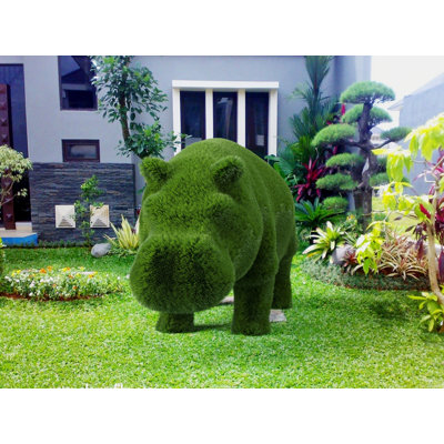 Topiaire hippopotame vert extérieur